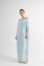 Robe Azur en tulle brodé - Silhouette complète \| L'ONIRÉE