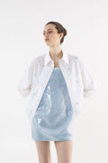 Chemise romantique oversize à paillettes cousues main - Vue de face \| L'ONIRÉE