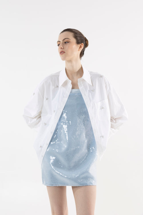 Chemise romantique oversize à paillettes