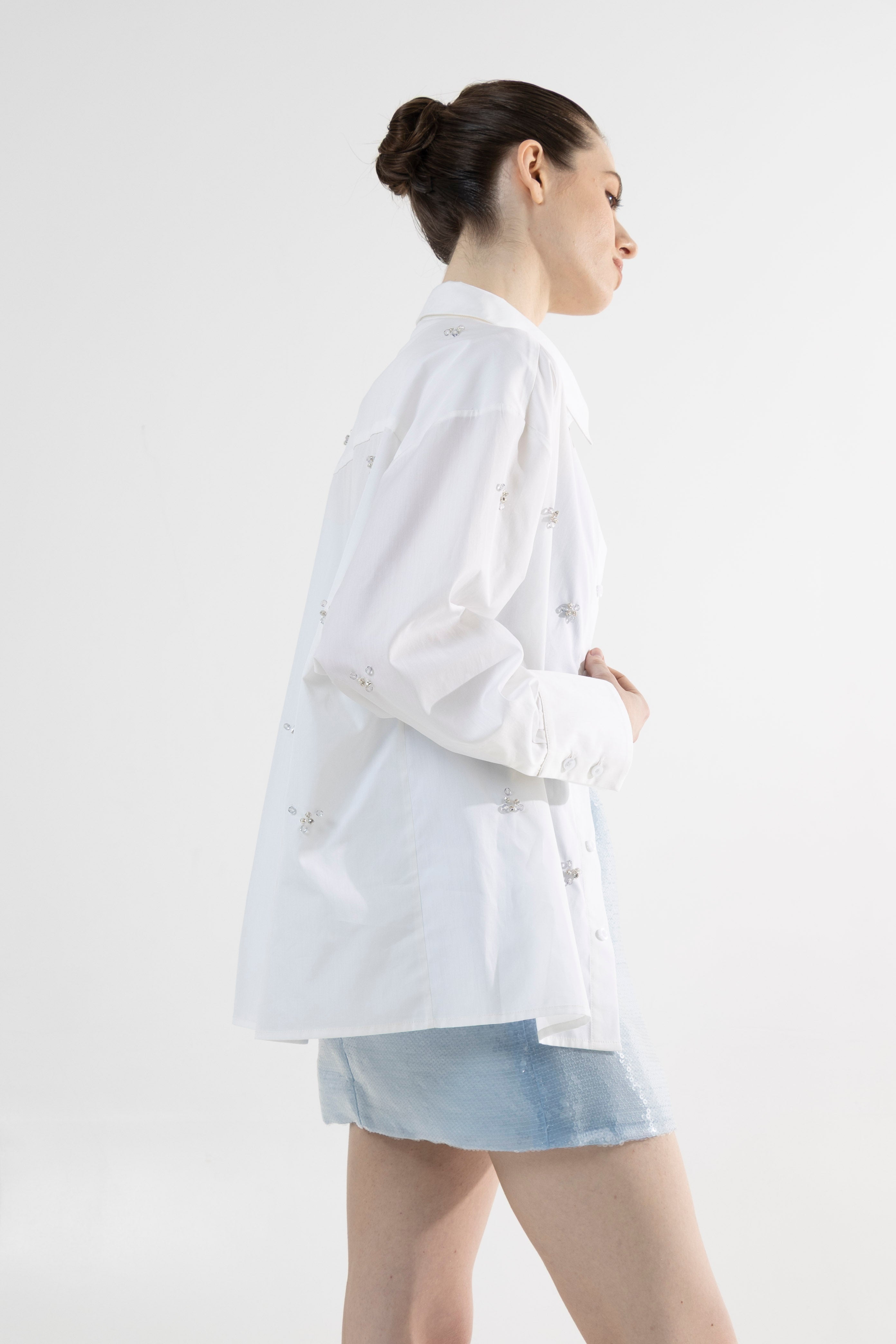 Chemise romantique oversize à paillettes