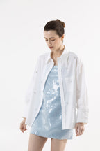 Chemise romantique oversize à paillettes