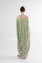 Robe Émeraude en tulle brodée