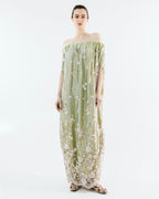 Robe Émeraude en dentelle avec tulle brodé - Précommande