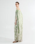 Robe Émeraude en dentelle avec tulle brodé - Précommande