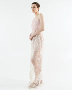 Robe Rose en dentelle avec tulle brodé - Précommande