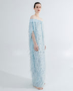 Robe Azur en dentelle avec tulle brodé - Précommande