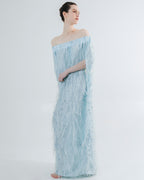 Robe Azur en dentelle avec tulle brodé - Précommande