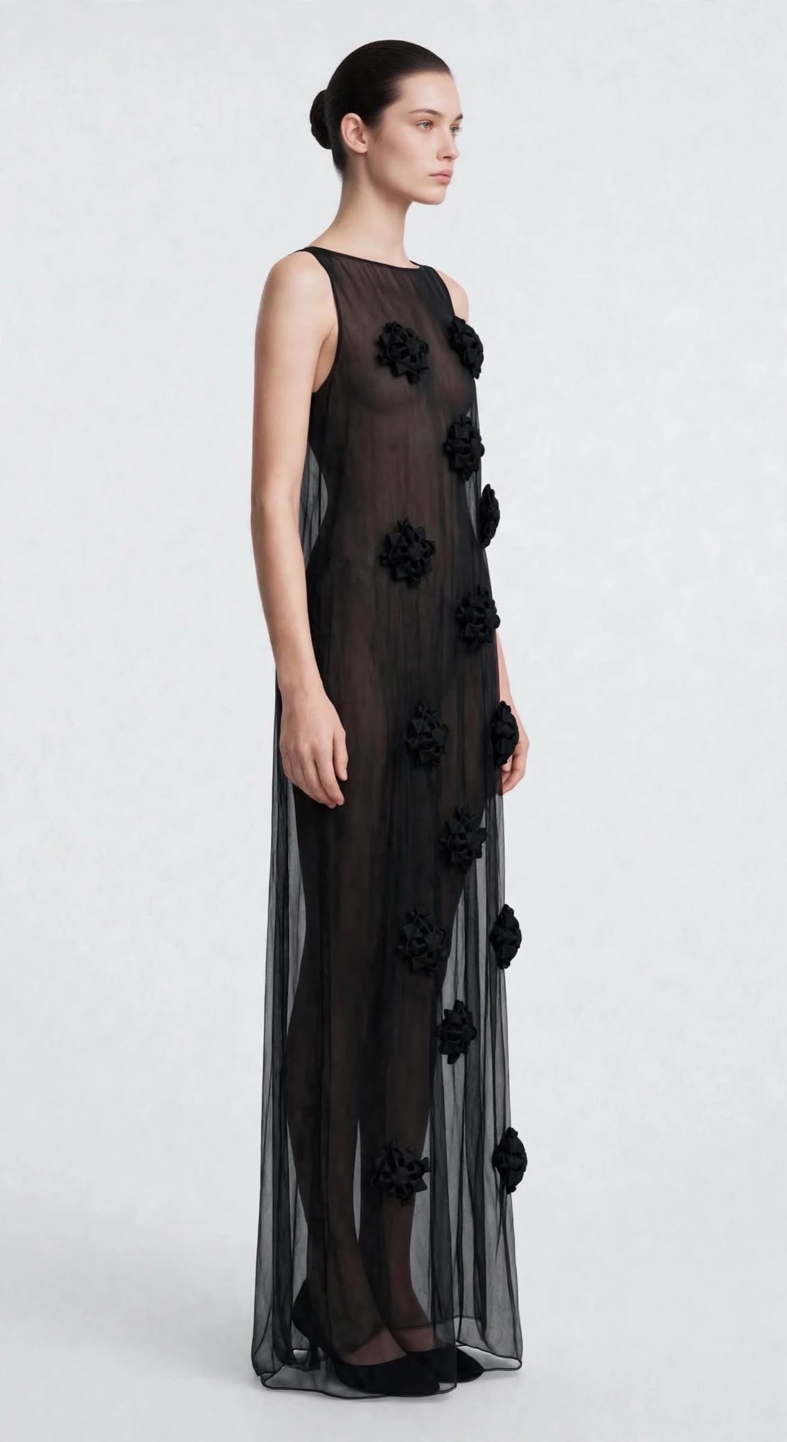 Robe Florale en Smocks Noire