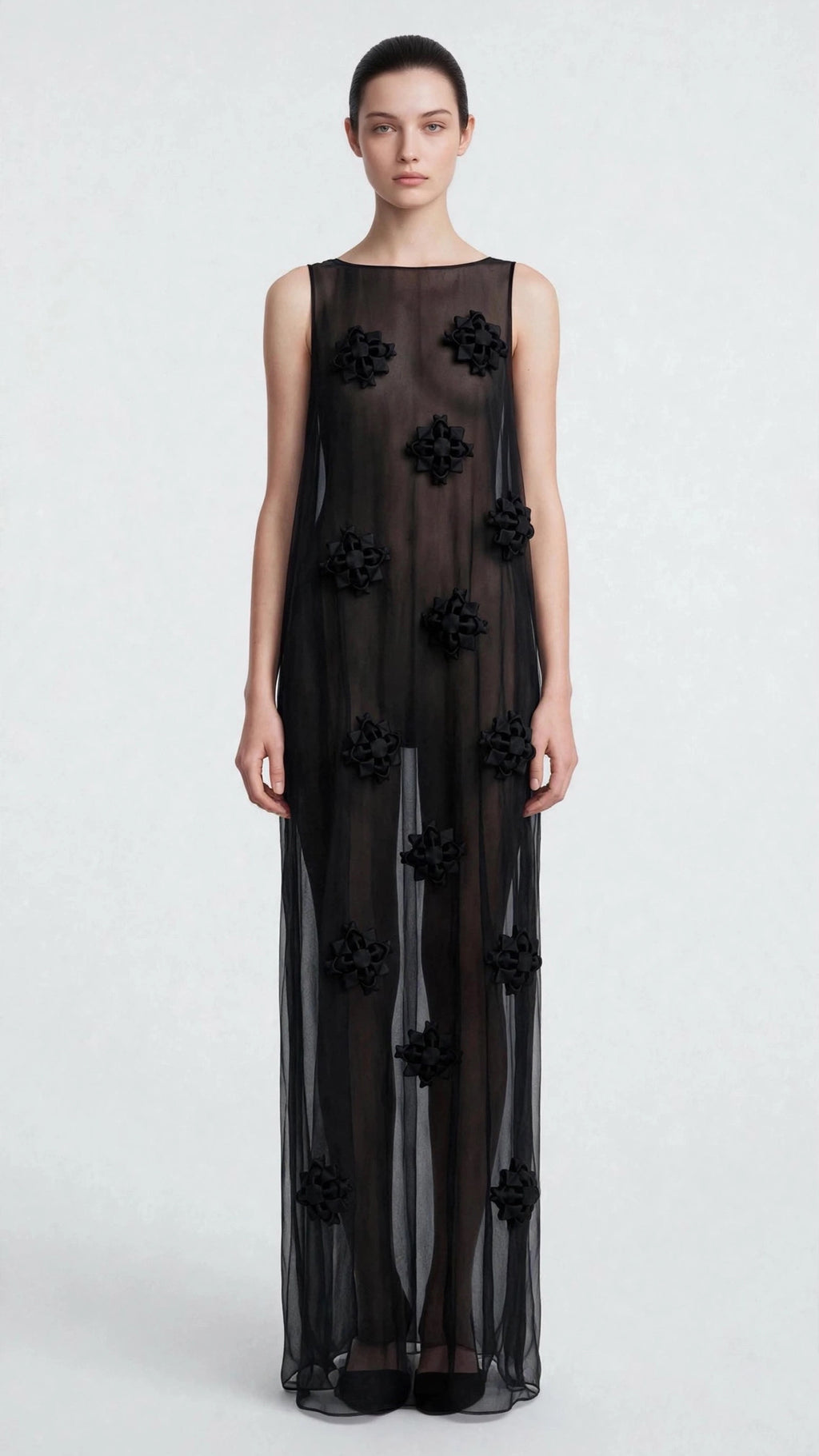 Robe Florale en Smocks Noire