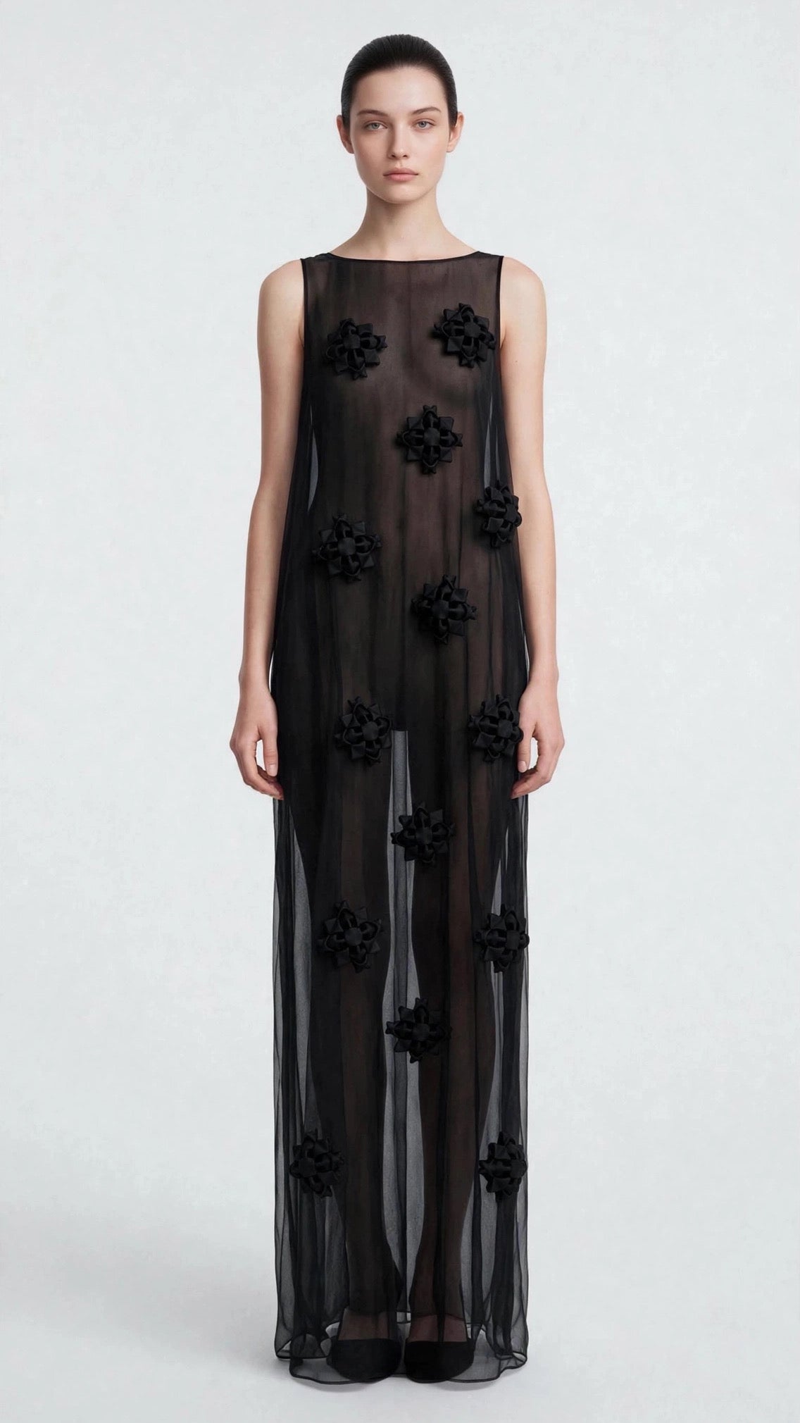 Robe Florale en Smocks Noire