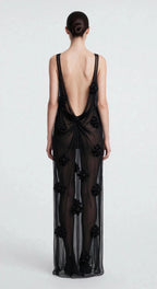 Robe Florale en Smocks Noire
